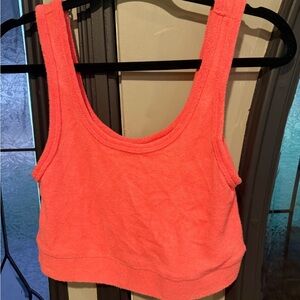 Aerie Bright Coral Terry Sports Bra